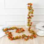 Orange artificial rose vine hanging garland for wedding party home wall arch decor