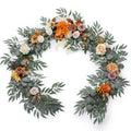 Orange artificial rose vine garland 5.9ft for wedding arch and boho decor
