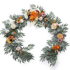Orange artificial rose vine garland 5.9ft for wedding arch and boho decor
