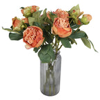 Orange Vintage Peony Stems 5pcs 10 Heads for spring home decor by IPOPU