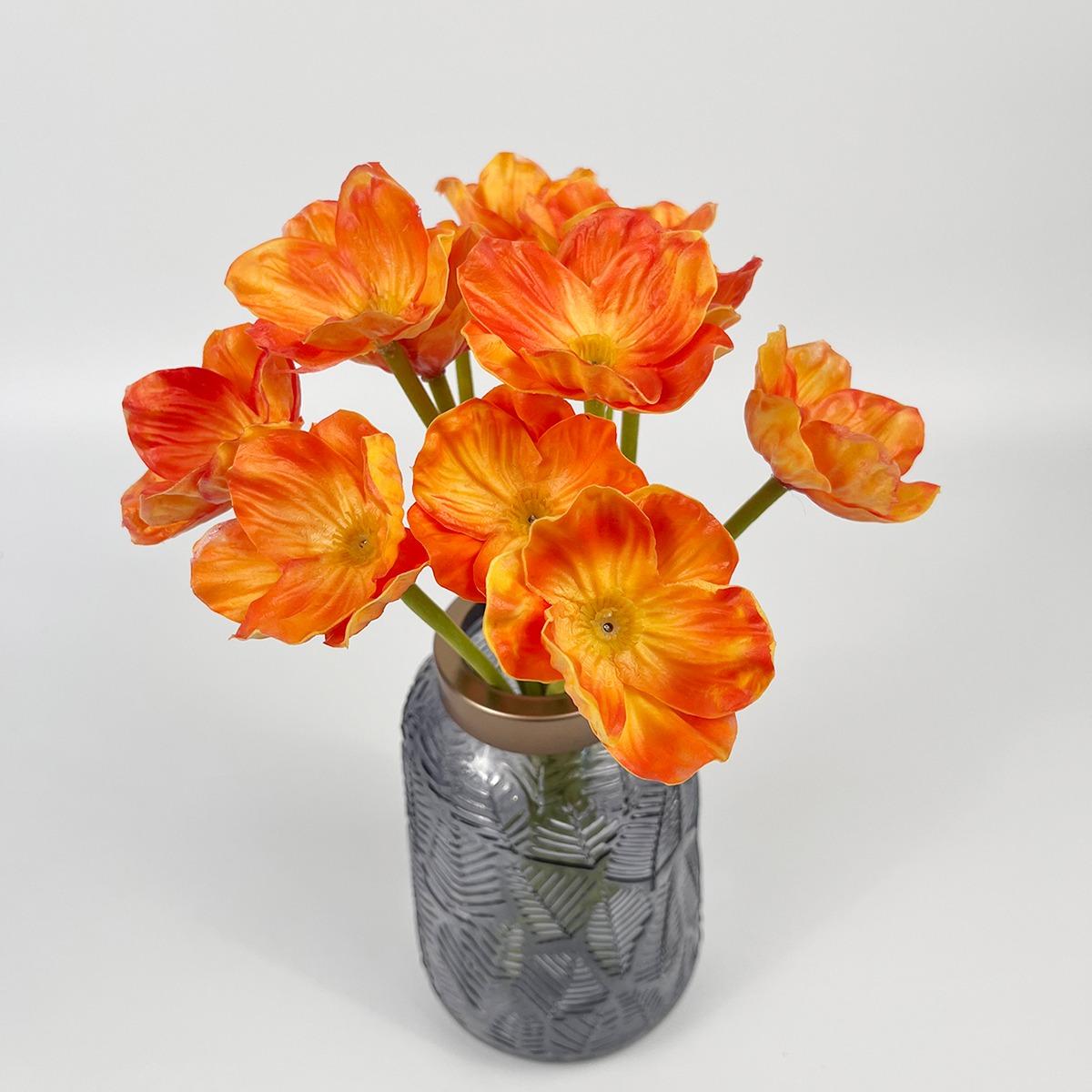 Orange artificial fake flowers bouquet for home decoration wedding decor accessories