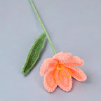 Orange crochet flowers handmade bouquet decorative floral arrangement room anniversary gift