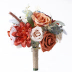 Orange artificial lavender bridesmaid bouquet for wedding ceremony anniversary bridal party