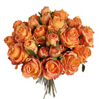 Orange artificial rose peony flower bunches 2 packs for DIY wedding home decor event