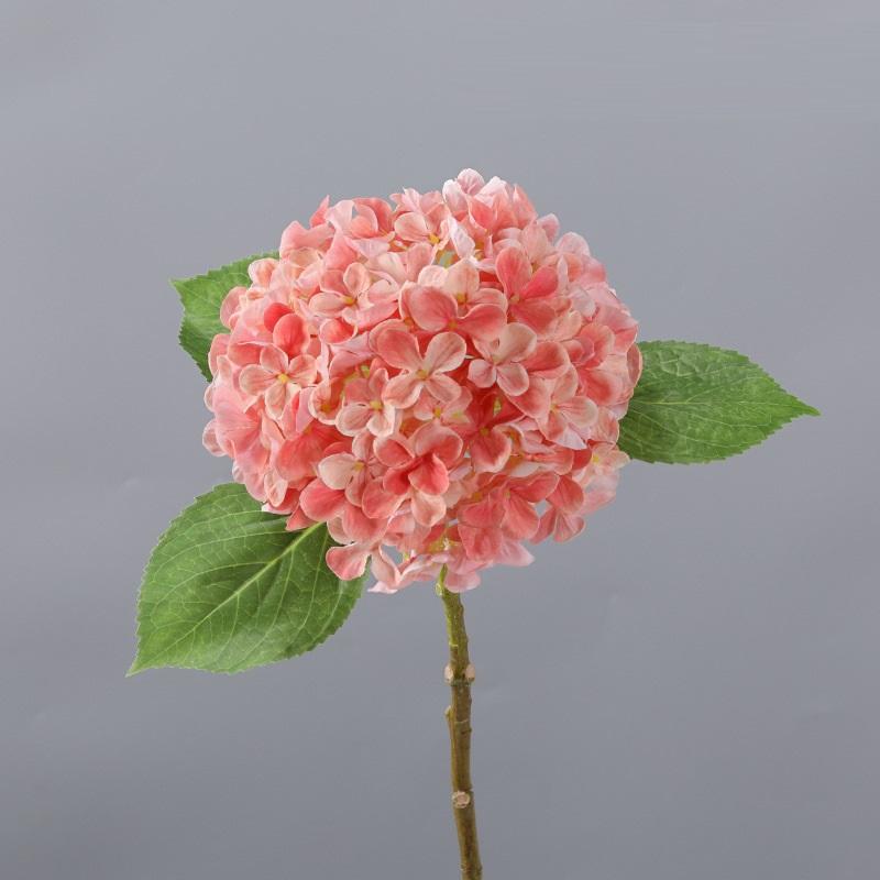 Orange 17 inch hydrangea artificial flowers 4pcs for home decor wedding party centerpiece