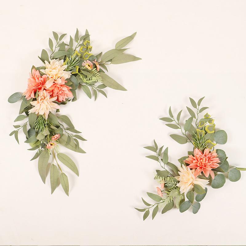 Orange artificial rose flower swag for wedding arch and party decoration