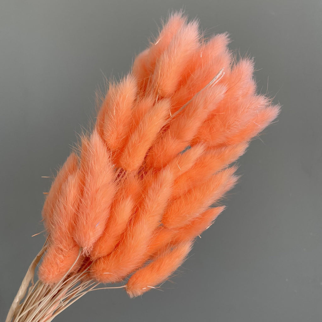 Orange faux pampas grass set of 2 for boho wedding and home decoration
