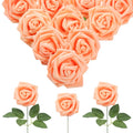 Orange foam fake roses 30pcs for DIY wedding baby shower party home decor