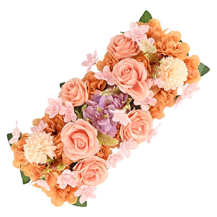 Orange faux floral swag for wedding arch party backdrop and home decoration
