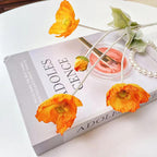 Orange silk artificial poppy flowers 8pcs with stem for wedding party table centerpiece home decor