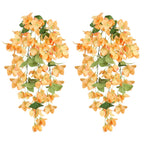 Artificial Bougainvillea Hanging Flowers 2pcs | UV Resistant Silk Vine for Garden Yard Porch Patio Wedding & Home Outdoor Decor in Pink Purple White Blue Orange