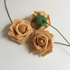 Orange PE foam artificial roses 50pcs 8cm for DIY wedding centerpiece party home decor