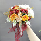 Orange Wedding Bouquet 11.81" for roses hydrangeas by IPOPU