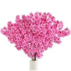 Peach pink artificial cherry blossom flowers 43 inch long stem for home wedding party bedroom decor