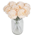 Peach pink artificial carnation flowers 16pcs for wedding bouquet home table decor Mother's Day