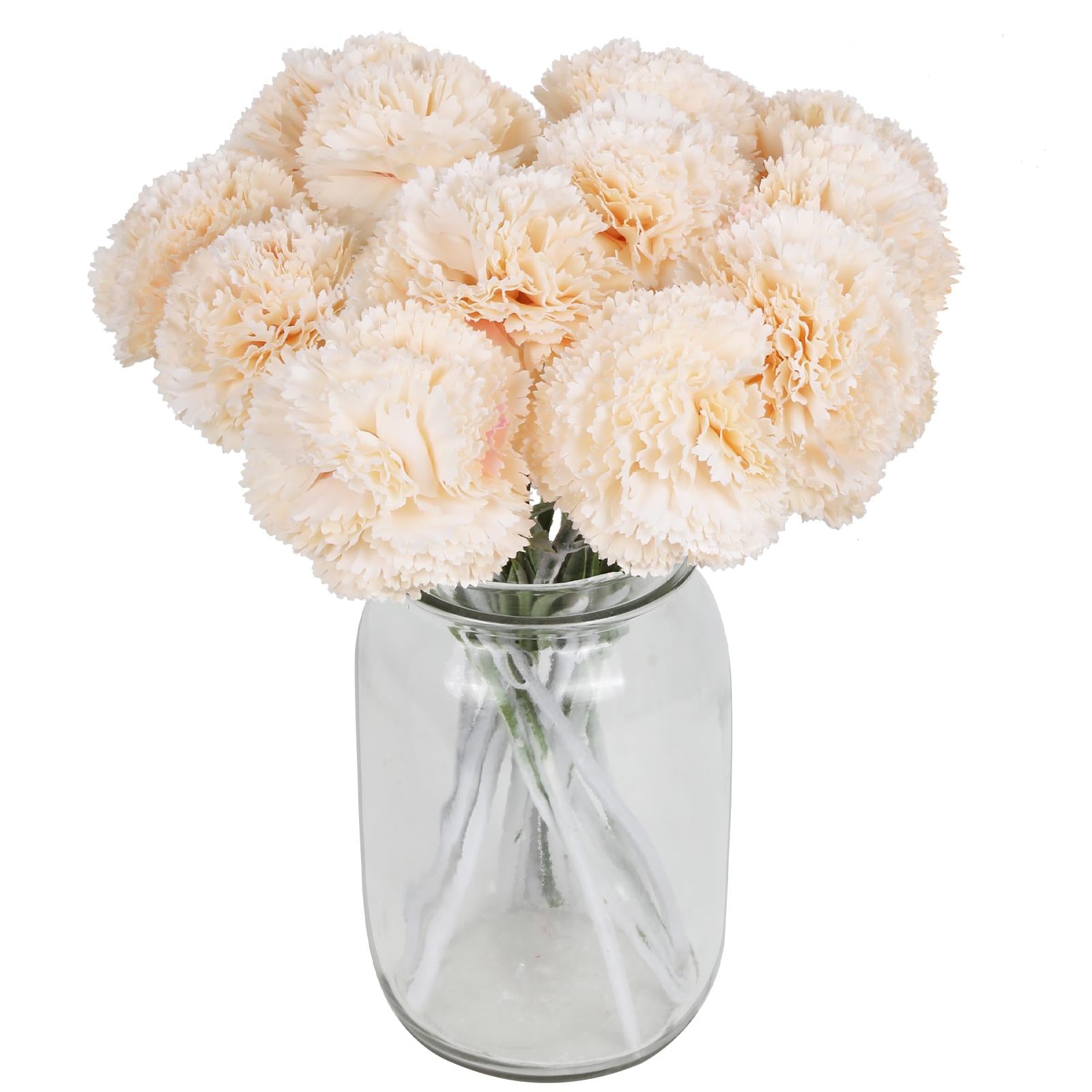 Peach pink artificial carnation flowers 16pcs for wedding bouquet home table decor Mother's Day