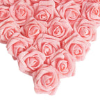 Pink glitter artificial roses 25pcs with stem for wedding bridal bouquet party decor