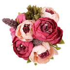 Pink Vintage Peonies and Hydrangeas Bouquet for wedding bridal cente by IPOPU