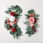 Pink boho wedding arch flowers kit dusty rose eucalyptus garland drapes decor
