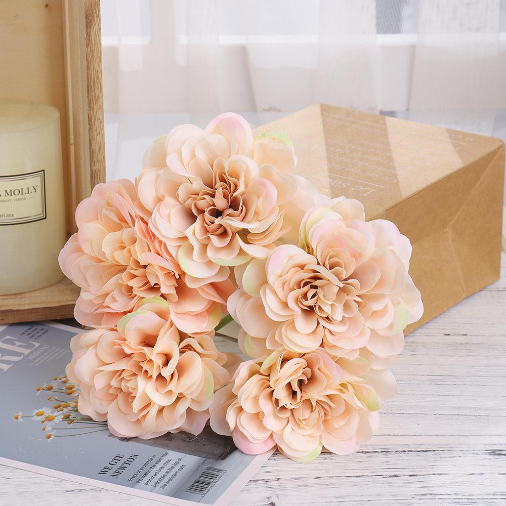 Pink artificial peony hydrangea bridal bouquet 2pcs for wedding home DIY decor