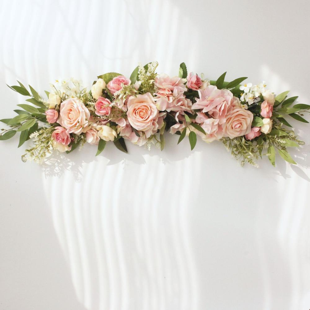 Pink artificial wedding arch flowers for DIY bridal backdrop decoration