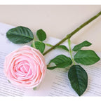 Pink real touch fuchsia rose stems 5pcs for wedding bouquet centerpiece home party decor