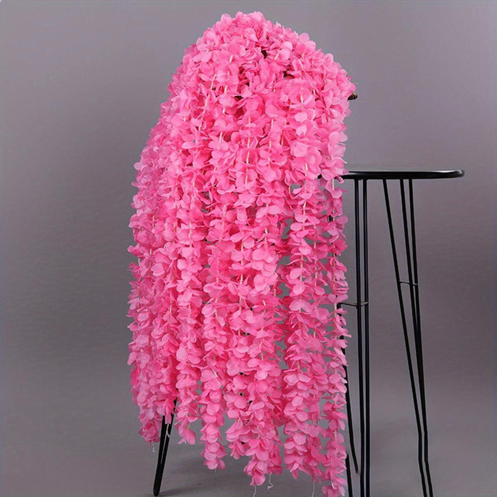 Pink artificial orchid hanging hydrangea vine set of 10 for wedding party home decor