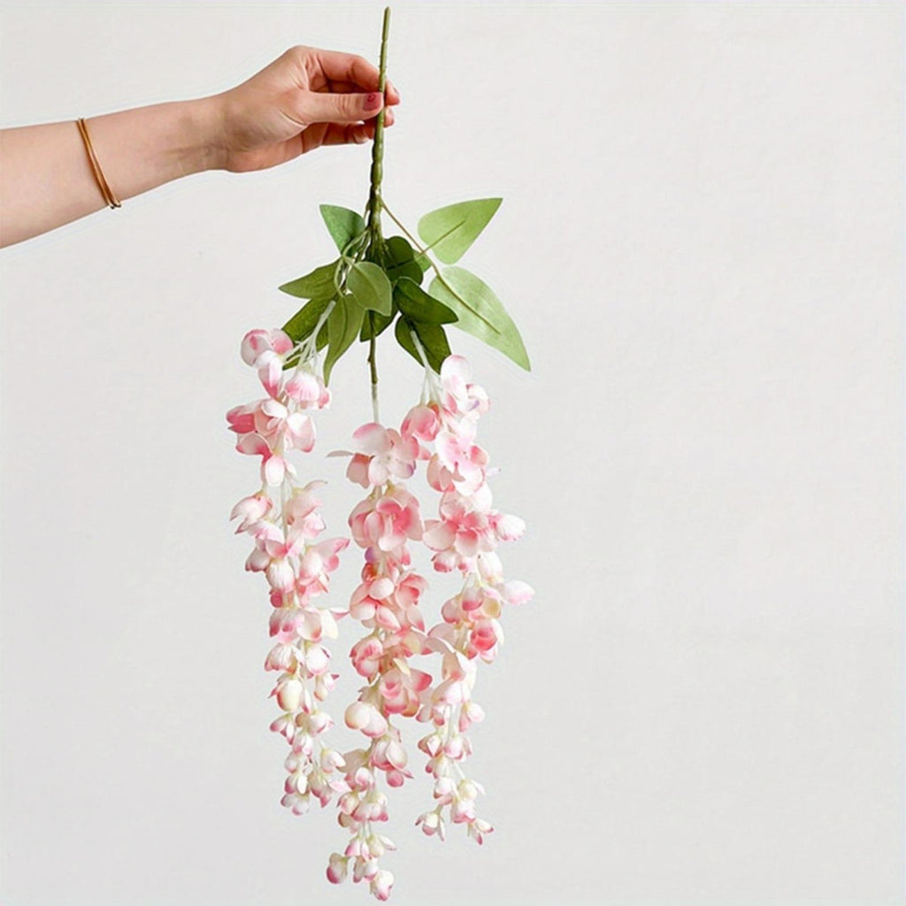 Pink artificial wisteria hanging flower garland 3 pack for wedding arch party backdrop home decor