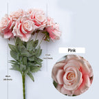 Pink artificial roses with stems for wedding centerpiece bridal bouquet home decor