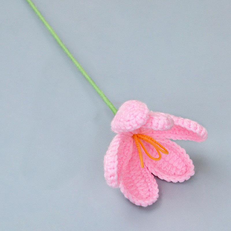 Pink crochet flowers handmade bouquet decorative floral arrangement room anniversary gift