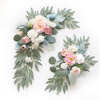 Pink faux flower swag set of 2 wedding arch floral decor ceremony reception