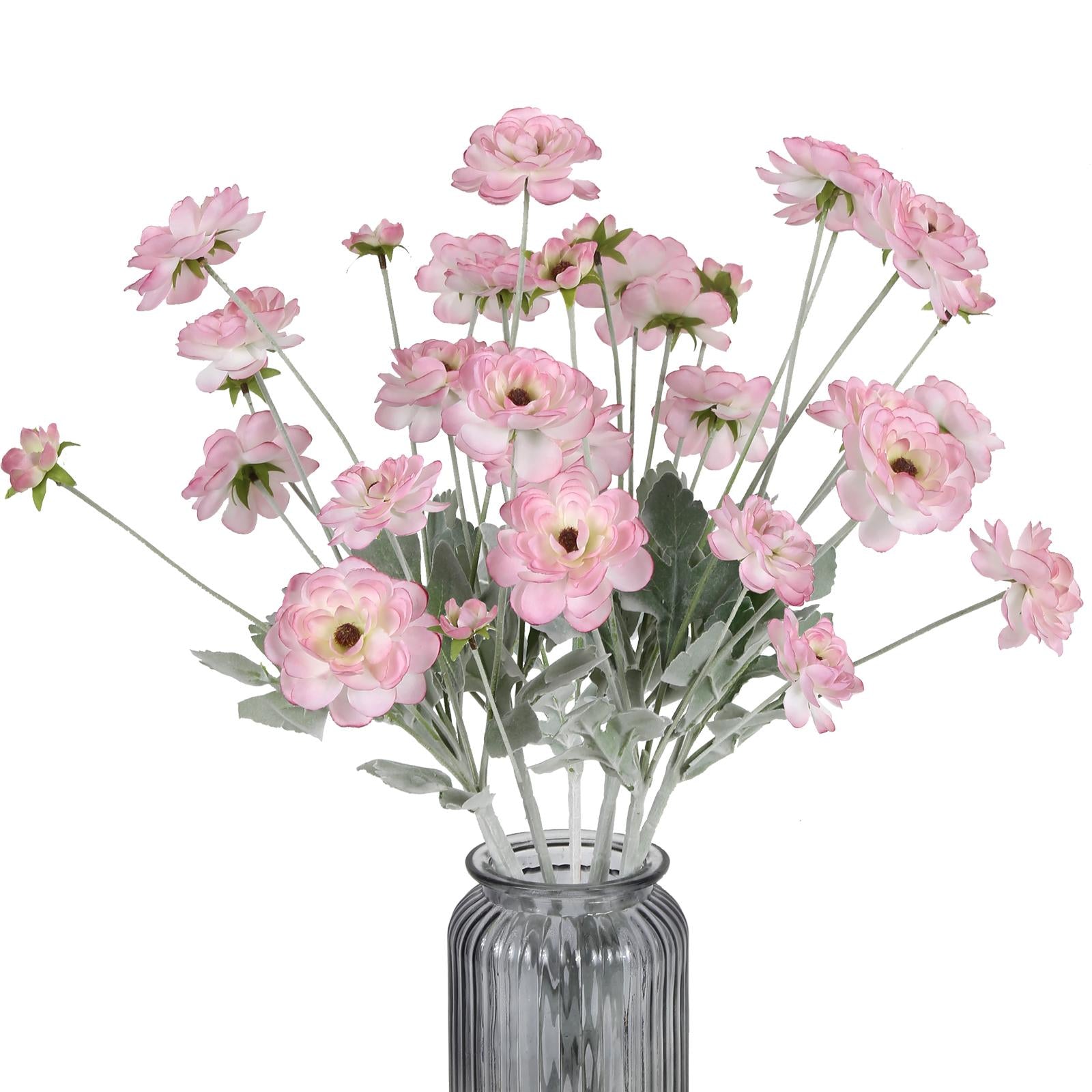 Pink faux ranunculus peony flowers 8pcs for wedding home decor table arrangements bridal shower