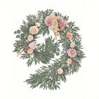 Pink artificial silk flower garland for wedding table runner arch wreath chair back decor