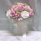 Pink artificial rose bridal bouquet for wedding Valentine's Day and prom