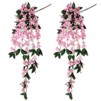 Pink artificial bougainvillea hanging flowers UV resistant faux garland outdoor garden porch decor