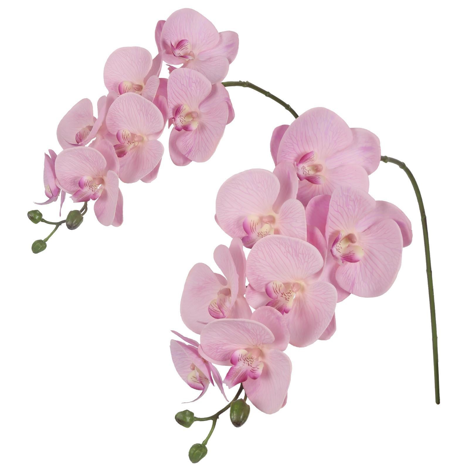 Pink real touch phalaenopsis orchid branches 34 inch 2pcs for wedding home party bridal shower decor