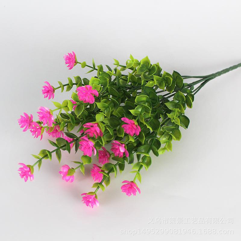 Pink artificial eucalyptus lotus fake flowers 4pcs for wedding flower wall home decor