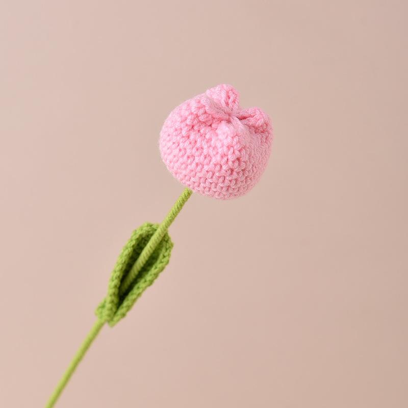 Pink handmade crochet tulip bouquet 8pcs for Mother's Day birthday anniversary home decor gift