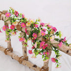 Pink artificial daisy flower vine garland 6.9ft wedding arch party indoor outdoor decor