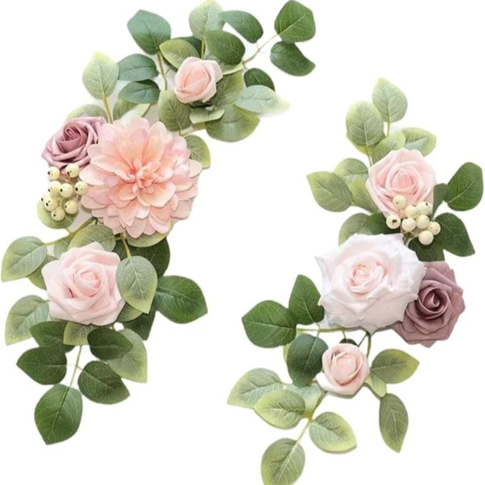 Pink rustic artificial flowers for wedding arch welcome sign birthday anniversary ceremony decor