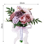 Pink handmade bridal wedding bouquet artificial flowers for ceremony church decoration