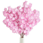 Pink artificial cherry blossom flowers 43 inch long stem for home wedding party bedroom decoration