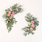 Pink Rose Flower Swag for modern wedding decor by IPOPU