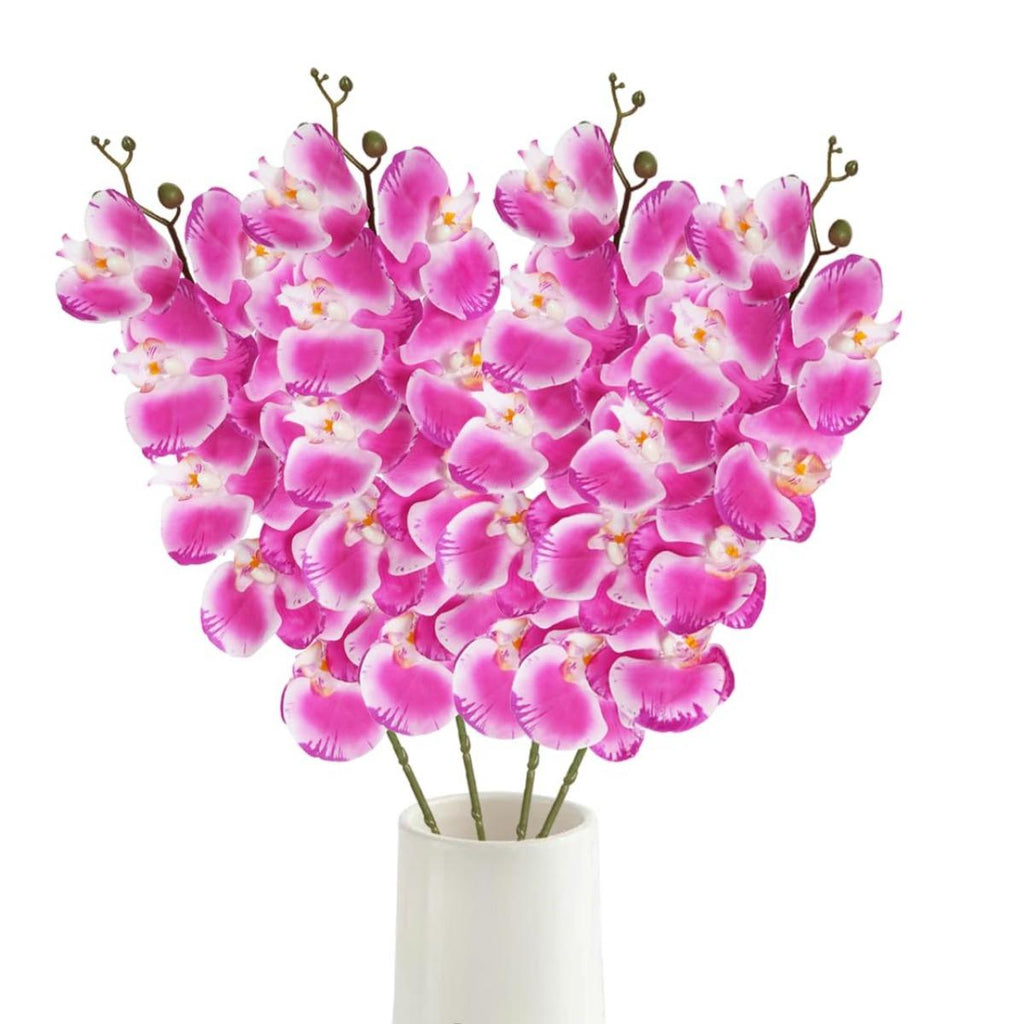 Pink artificial phalaenopsis orchid 4pcs 37.4in real touch stems for home decor wedding