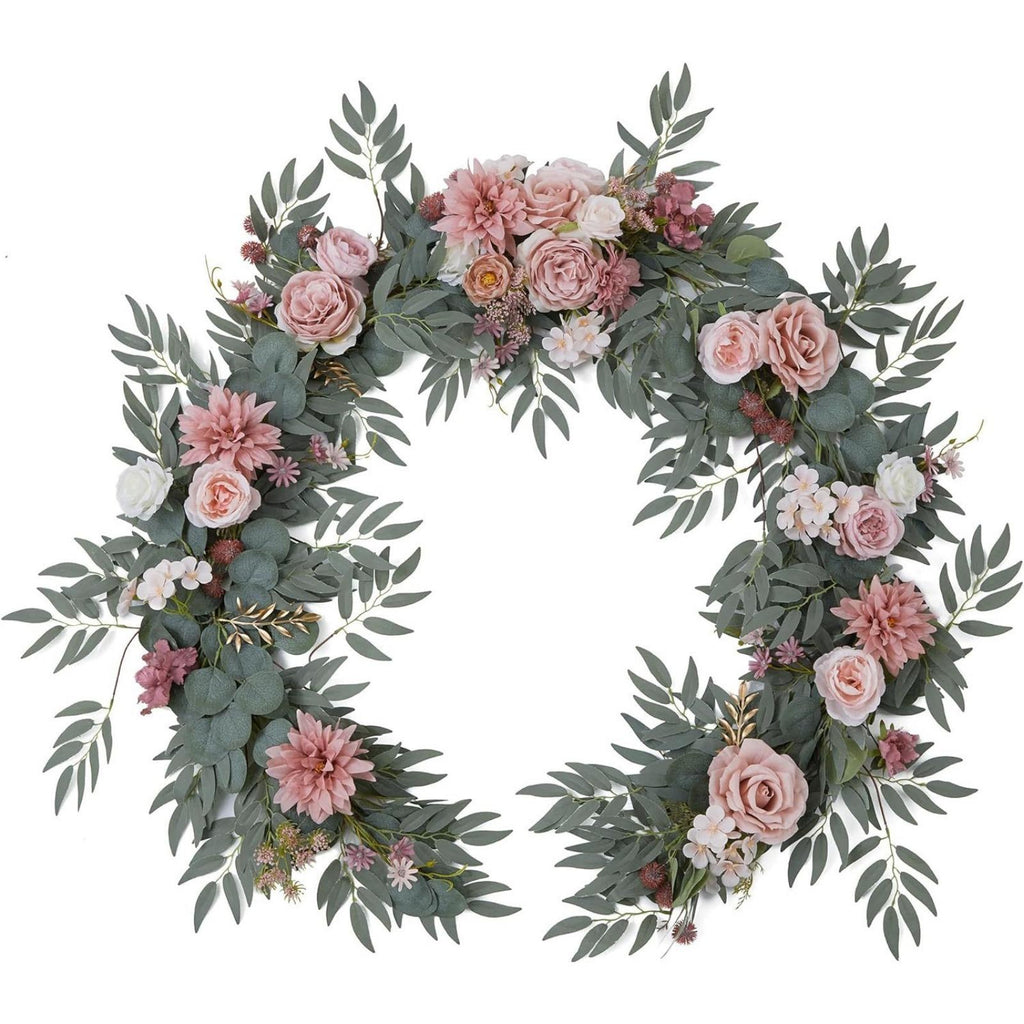 Pink artificial rose vine garland 5.9ft for wedding arch and floral backdrop
