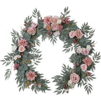 Pink artificial rose vine garland 5.9ft for wedding arch and floral backdrop
