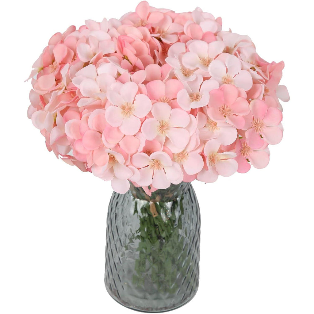 Pink artificial hydrangea bouquet 4 packs 28 stems for wedding centerpiece baby shower home decor
