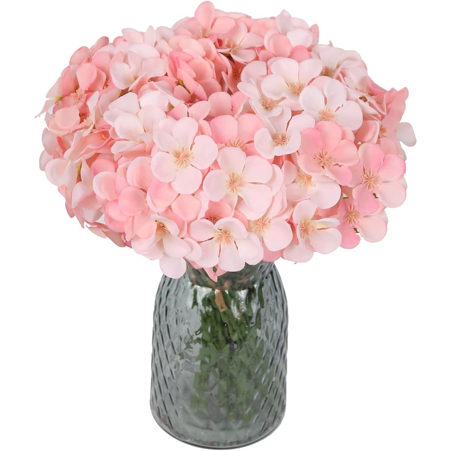 Pink artificial hydrangea bouquet 4 packs 28 stems for wedding centerpiece baby shower home decor