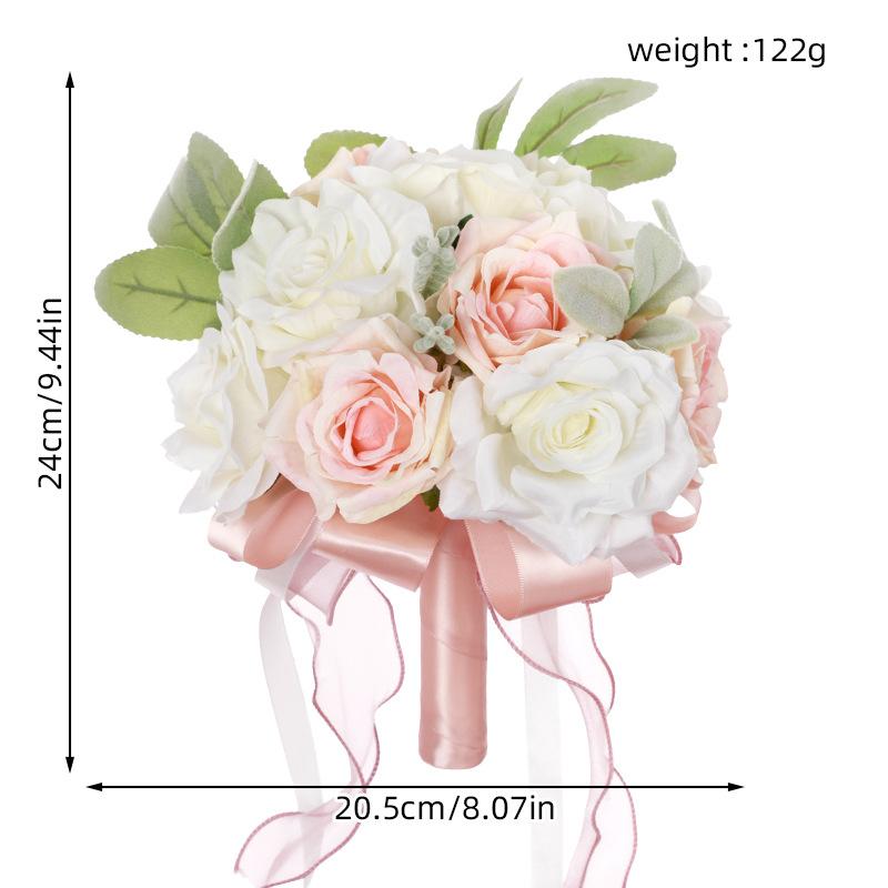 Pink artificial wedding bouquet for bride bridesmaids bridal bouquet silk flowers wedding decor