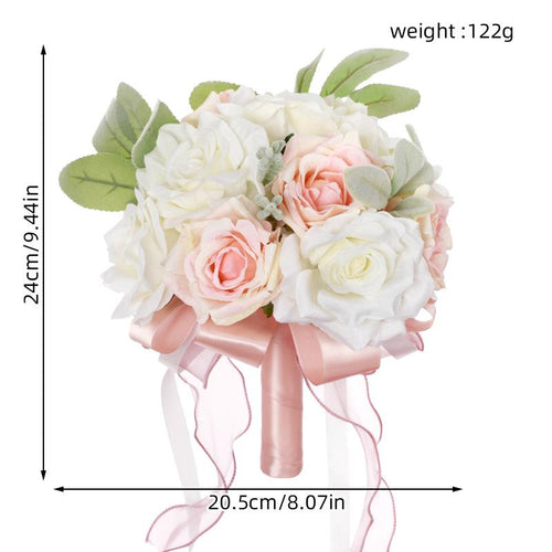 Pink artificial wedding bouquet for bride bridesmaids bridal bouquet silk flowers wedding decor